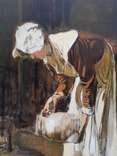 Tableaux et dessins  - La laitière - Joseph Bail (1862-1921) 