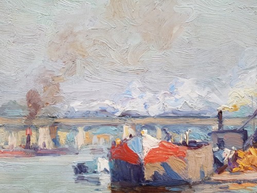Péniche au bord de Seine - Alexandre JACOB (1876-1972) - Galerie Saint Martin
