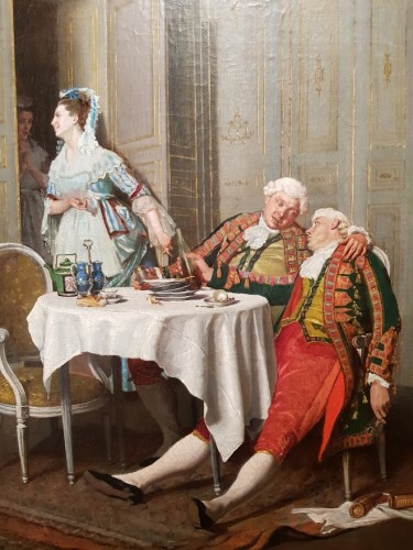Le dîner - Hermeneglio DAUNAS (1843-1903) - Tableaux et dessins Style 