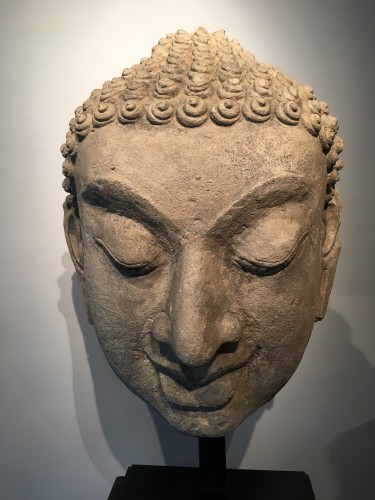 Tête de Bouddha Thaïlande, Dvaravati, 7ème – 8ème siècle - Archéologie Style 