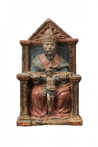 Dieu le Père en pierre polychromée Lorraine première moitié du XVIe siècle