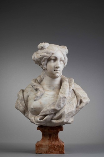 Sculpture Sculpture en Marbre - Buste de jeune femme - Giovanni Bonazza (1654-1736)