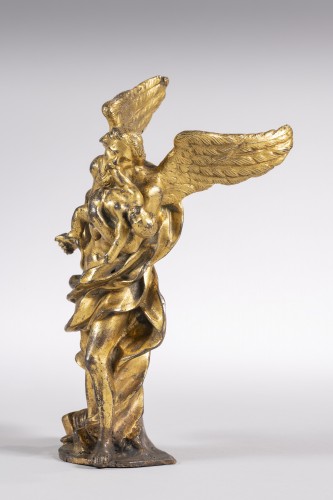 Cronos en bronze doré baroque rome XVIIe - Sculpture Style 