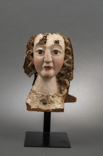 Tête féminine Gothique - Rhin, seconde moitié du XIIIe siècle - Moyen Âge