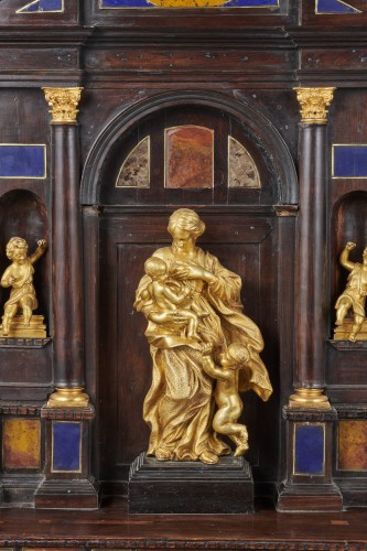 D'après l'Algarde, Retable Baroque à la Charité - Rome, Seconde moitié du XVIIe - Sculpture Style Louis XIV