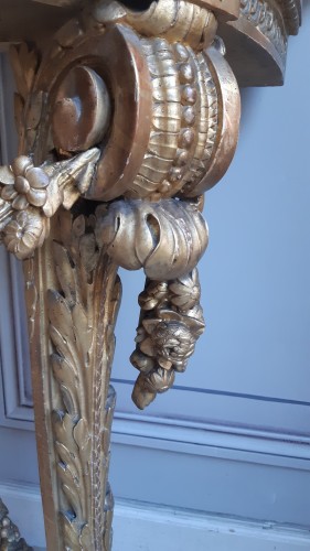 Console en bois sculpté, doré, attribuée à Georges Jacob - Sylvain Rochas