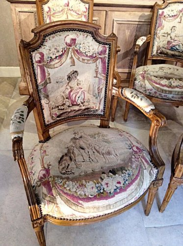 Suite de quatre fauteuils d'époque Louis XVI de Claude Sené - Sièges Style Louis XVI