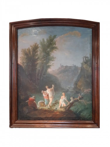 Cascatelles de Tivoli et lavandières - École française du 18e siècle