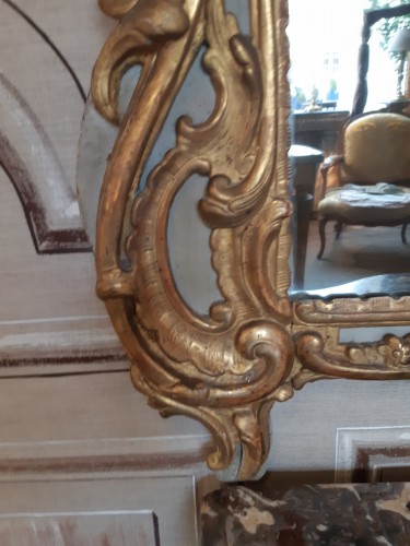 Grand miroir en bois doré d'époque Louis XV - Sylvain Rochas