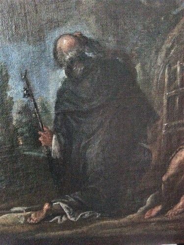 XVIIe siècle - Francesco Maffei (Vicenza 1605 - Padova 1660) Att. - Les saints Antoine et Paul Ermite