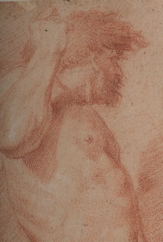Andrea SACCHI et atelier (Nettuno, 1599 – Rome 1661) - Vulcain ou Cyclope. dessin - Tableaux et dessins Style Louis XIV
