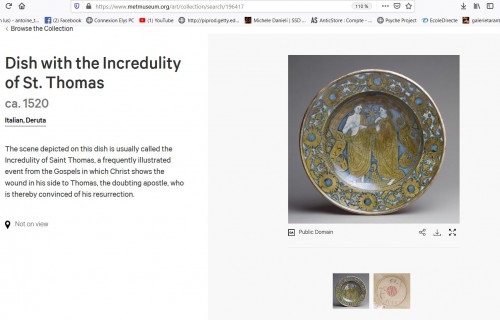 Céramiques, Porcelaines  - Plat d'apparat en faience lustrée de Deruta, 1er tiers du XVIe siècle