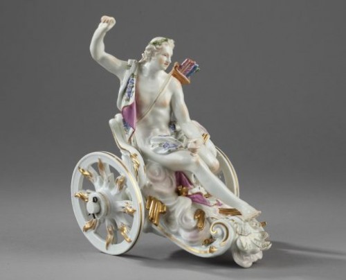 Groupe représentant Apollon, Pocelaine de Meissen circa 1755 - Céramiques, Porcelaines Style 