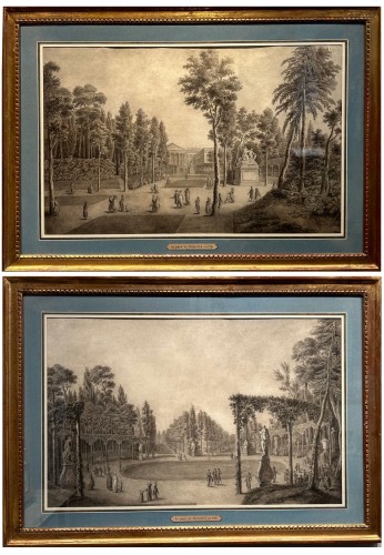 Paire de vues du parc de Bruxelles en 1798