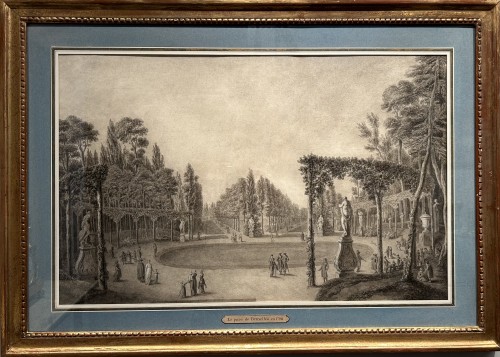 Paire de vues du parc de Bruxelles en 1798 - Tableaux et dessins Style 