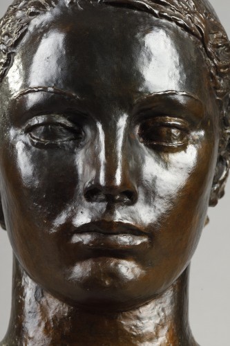 Tête de jeune fille - Paul BELMONDO (1898-1982) - Sculpture Style Art Déco