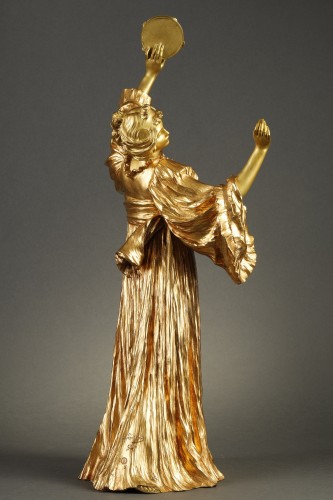 Sculpture Sculpture en Bronze - Danseuse au tambourin - Agathon LÉONARD (1841–1923)