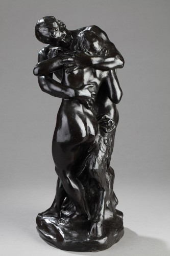 Le Baiser - Aimé-Jules DALOU (1838-1902) - Sculpture Style Art nouveau