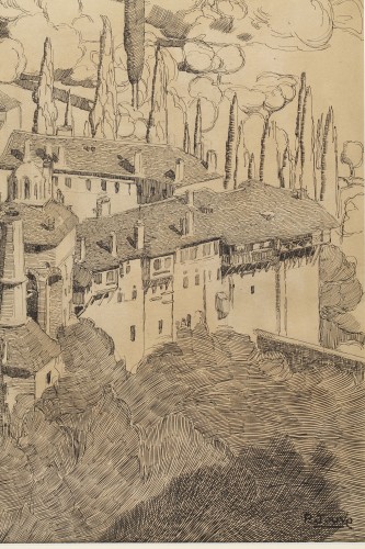 Antiquités - Mont Athos -  Paul JOUVE (1878-1973)