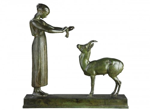 Femme et Gazelle - Henri BOUCHARD (1875-1960)
