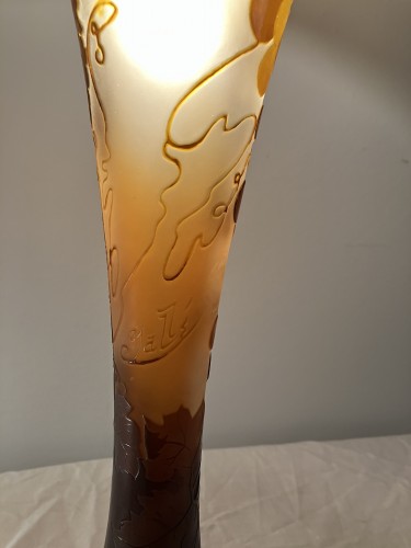 Émile Gallé - Grande lampe Art nouveau vigne vierge - Art nouveau