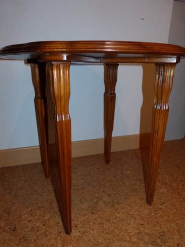 XXe siècle - Emile Gallé, table basse Art Nouveau - Le geai des chênes