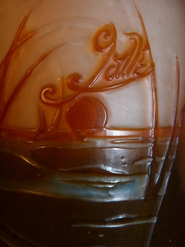 XXe siècle - Emile Gallé - Très grand vase aux Libellules