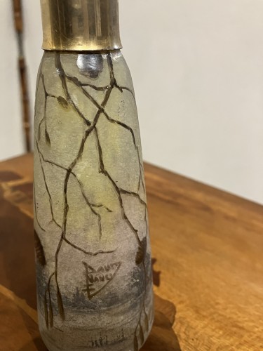 XXe siècle - Daum Nancy - flacon à parfum décor Aulne