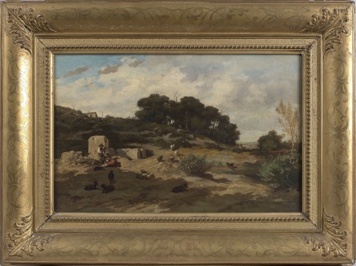 Bergers dans un paysage - Emile Loubon (1809-1863)