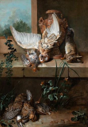 Nature Morte de petit Gibier - Attribué à Jean Baptiste Oudry et son atelier - Tableaux et dessins Style Louis XV