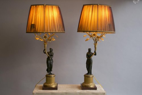 Luminaires Lampe - Paire de lampes aux femmes antiques