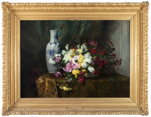 Nature morte aux fleurs et vase chinois - Furcy de Lavault (1847-1915)