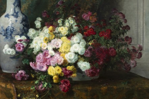 Nature morte aux fleurs et vase chinois - Furcy de Lavault (1847-1915) - Galerie William Diximus