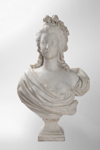 Sculpture Sculpture en Marbre - Buste de femme en marbre blanc de carrare