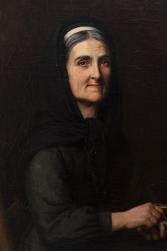 XIXe siècle - Portrait "J'ai du bon tabac dans ma tabatière" - Yolande de la Rochefoucauld (1849-1905 )