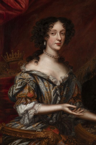 Portrait du XVIIe, Marie Béatrice Eléonore isabelle d’Este, princesse de Modène - Tableaux et dessins Style Louis XIV