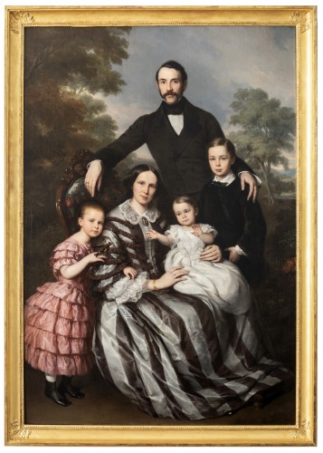 Louis Krevel (1801-1876) - Portrait de famille, d’Emil Albano Korte et de sa famille, vers 1856