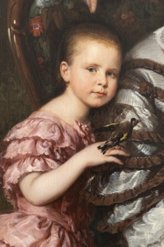 Tableaux et dessins Tableaux XIXe siècle - Louis Krevel (1801-1876) - Portrait de famille, d’Emil Albano Korte et de sa famille, vers 1856