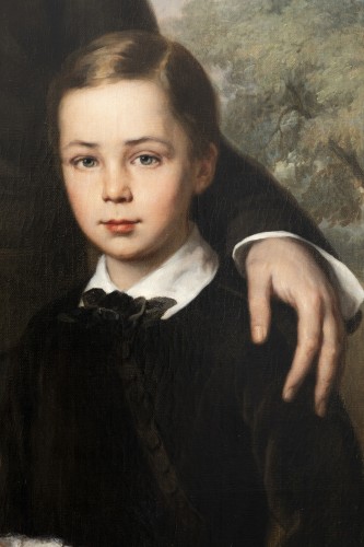 Antiquités - Louis Krevel (1801-1876) - Portrait de famille, d’Emil Albano Korte et de sa famille, vers 1856