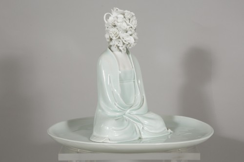 Antiquités - Sculpture par Xiao Fan Ru "Ode de la méditation" 2012