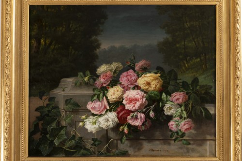 Jetée de roses - Jean Bonnet 1878 - Tableaux et dessins Style Napoléon III
