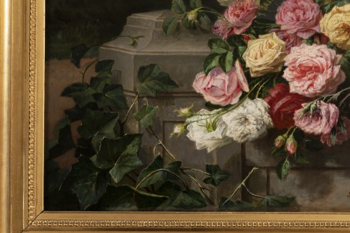 Tableaux et dessins Tableaux XIXe siècle - Jetée de roses - Jean Bonnet 1878