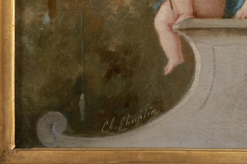 Tableaux et dessins Tableaux XIXe siècle - Charles Chaplin (1825 - 1891) - Jeune fille munie d'un filet