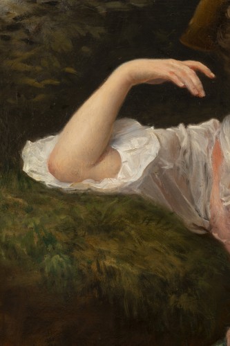  - Gustave Jacquet (1846-1909) - Portrait en pied d'une jolie Paysanne
