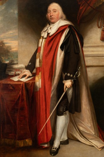 Tableaux et dessins Tableaux XIXe siècle - Sir William Beechey R.A. (1753-1839) - Portrait en pied de Charles Marsham Comte de Romney