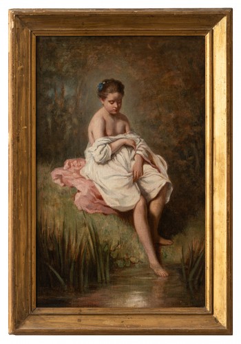 Charles CHAPLIN (1825-1891 - Jeune fille au bain