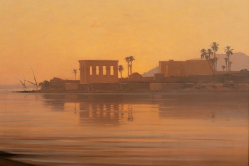 XIXe siècle - Le temple de Philae Egypte - Auguste Louis VEILLON (1834-1890)