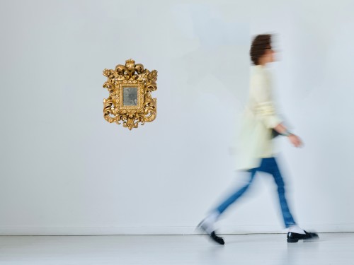 Miroir Baroque en bois doré, Rome 17e siècle - Galleria Sinigaglia