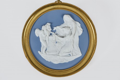 Céramiques, Porcelaines  - Important Medaillon, d'Époque Empire, Attribué à La Manufacture de Nast, Paris