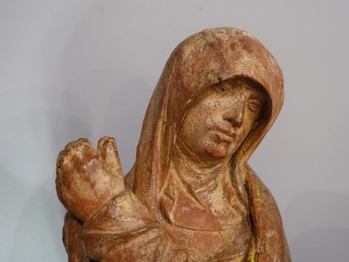 Moyen Âge - Vierge et Saint Jean au Calvaire – École bourguignonne 2e moitié du XVe